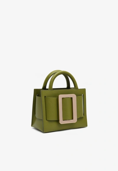 Shop Boyy Bobby 18 Grained Leather Top Handle Bag In Green