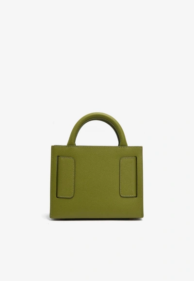 Shop Boyy Bobby 18 Grained Leather Top Handle Bag In Green