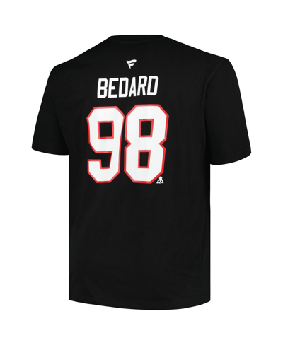 Profile Men's  Connor Bedard Black Chicago Blackhawks Big And Tall Name And Number T-shirt In Black