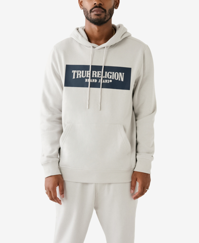 Shop True Religion Men's Embossed Pullover Hoodie In Quiet Gray
