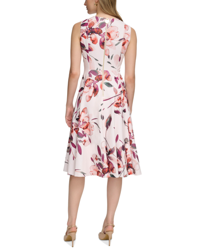 CALVIN KLEIN WOMEN'S PRINTED A-LINE MIDI DRESS 