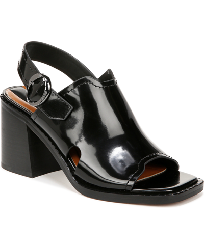 Shop Franco Sarto Women's Amy Slingback Block Heel Sandals In Black Leather