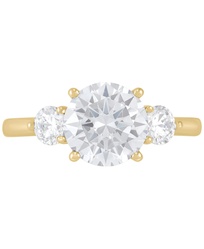 Shop Grown With Love Igi Certified Lab Grown Diamond Three Stone Engagement Ring (3 Ct. T.w.) In 14k Gold In Yellow Gold