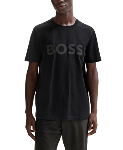 Shop Hugo Boss Boss By  Men's Reflective Hologram Logo T-shirt In Black