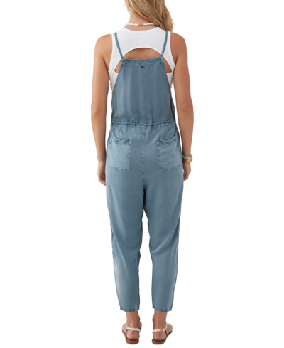 Shop O'neill Juniors' Francina Button-front Straight-leg Overalls In Cement