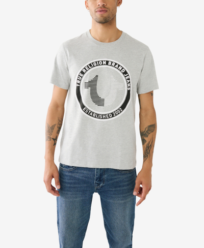 Shop True Religion Men's Short Sleeves Strike Horseshoe T-shirt In Heather Gray