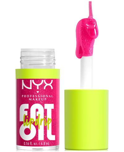 Shop Nyx Professional Makeup Fat Oil Lip Drip, 0.16 Oz. In Supermodel (bright Pink)