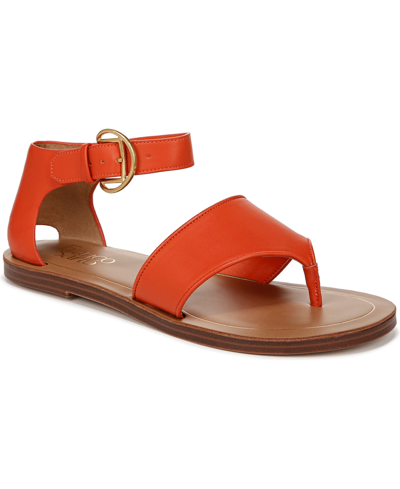 Shop Franco Sarto Women's Ruth Ankle Strap Sandals In Tangerine Orange Faux Leather