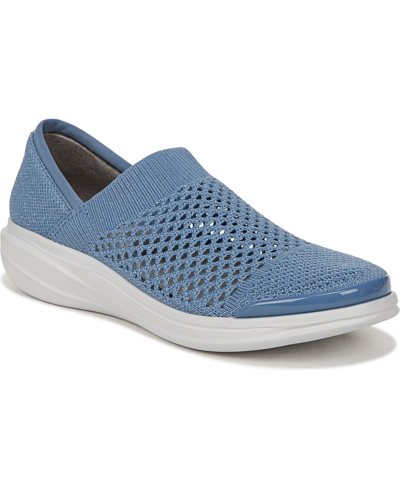 Shop Bzees Premium Charlie Washable Slip Ons In Blue Knit Fabric