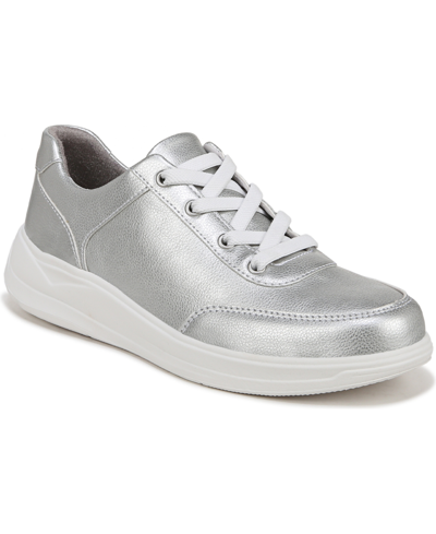 Shop Bzees Times Square Washable Slip-on Sneakers In Silver Faux Leather