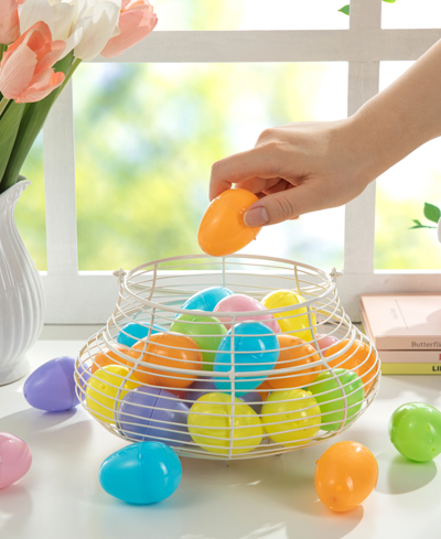 Glitzhome 90 Pack 2.25" H Easter Plastic Fillable Eggs In 6 Colors, 15 Of Each In Multi