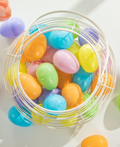 Glitzhome 90 Pack 2.25" H Easter Plastic Fillable Eggs In 6 Colors, 15 Of Each In Multi