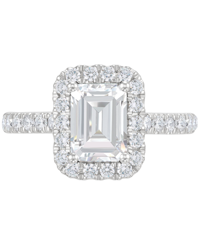 Grown With Love Igi Certified Lab Grown Diamond Emerald Halo Engagement Ring (2-3/4 Ct. T.w.) In 14k White Gold