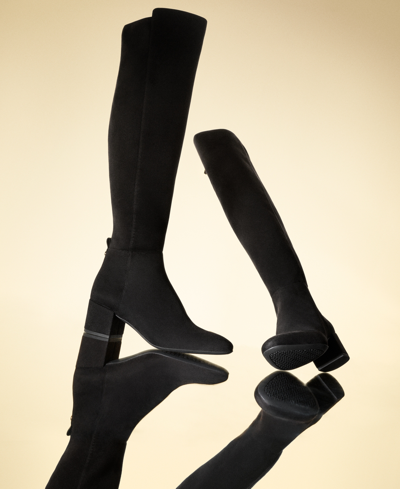Shop Michael Kors Michael  Women's Braden Zip Up Suede Knee High Boots In Camel