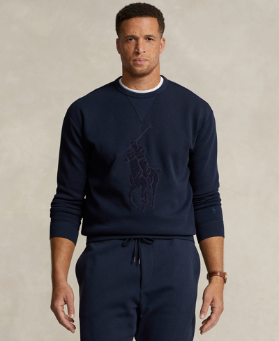 Shop Polo Ralph Lauren Men's Big & Tall Big Pony Sweatshirt In Aviator Navy