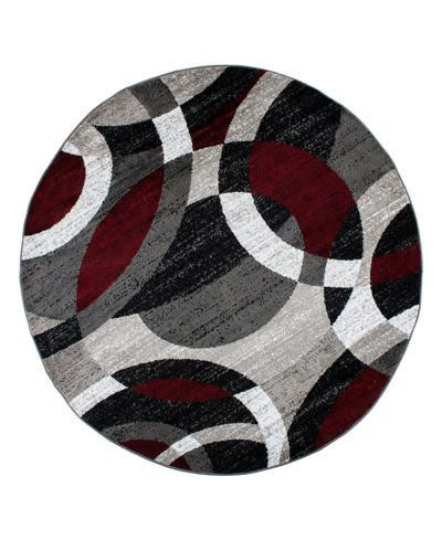 Shop Main Street Rugs Montane 105 6'6" X 6'6" Round Area Rug In Red