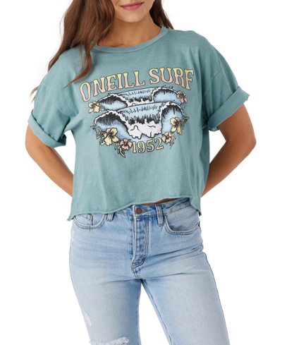 Shop O'neill Juniors' Tropical Surf Graphic T-shirt In Trellis