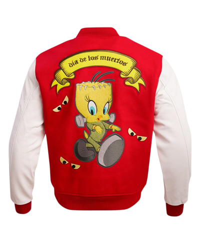 Shop Freeze Max Men's  Red Looney Tunes Franken Tweety Varsity Full-snap Jacket