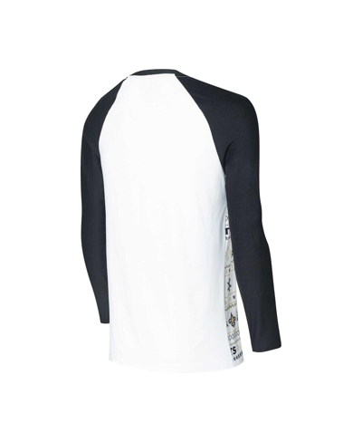 Shop Concepts Sport Men's  White, Black New Orleans Saints Tinselâ Raglan Long Sleeve T-shirt And Pants Sl In White,black