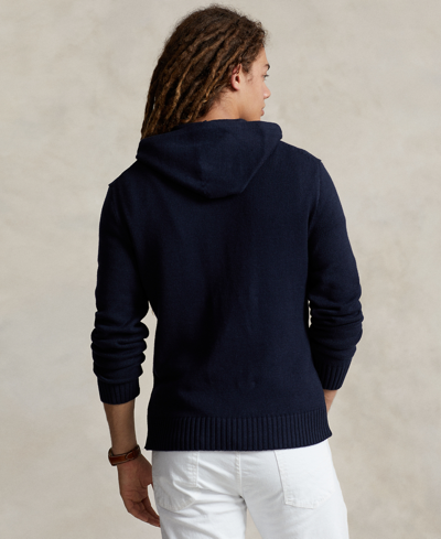 Shop Polo Ralph Lauren Men's Polo Bear Cotton Hooded Sweater In Navy