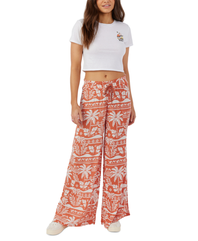 Shop O'neill Juniors' Ninette Paloma Wide-leg Pants In Apricot Brandy