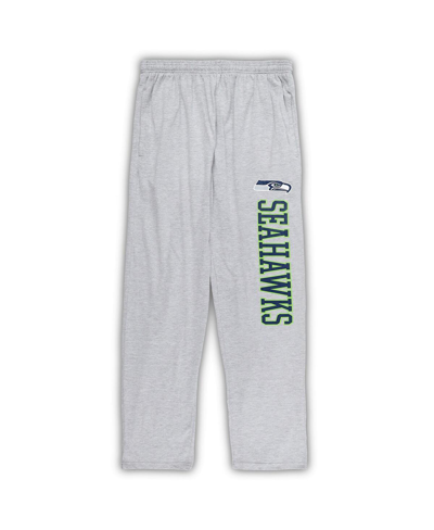 Shop Concepts Sport Men's  College Navy, Heather Gray Seattle Seahawks Big And Tall T-shirt And Pajama Pan In Navy,heather Gray