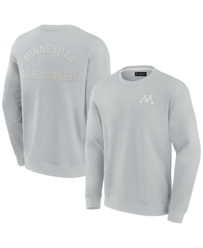 Shop Fanatics Signature Men's And Women's  Gray Minnesota Golden Gophers Super Soft Pullover Crew Sweatshi