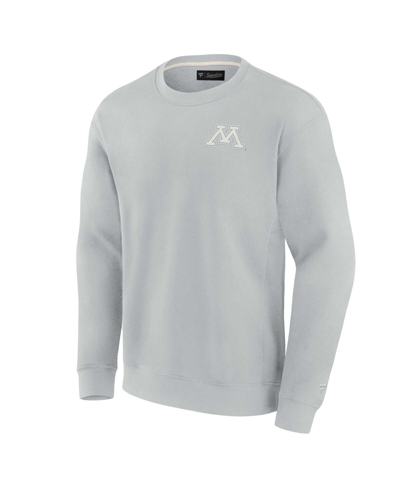 Fanatics Signature Unisex  Gray Minnesota Golden Gophers Super Soft Pullover Crew Sweatshirt In Gray