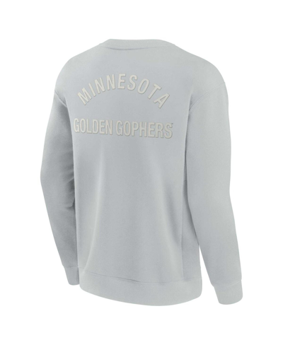 Shop Fanatics Signature Men's And Women's  Gray Minnesota Golden Gophers Super Soft Pullover Crew Sweatshi