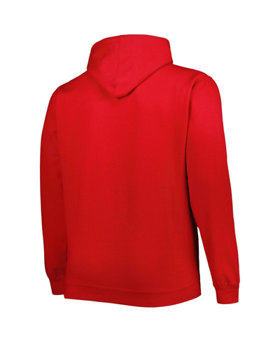 Profile Men's Red Chicago Bulls Big And Tall Heart And Soul Pullover Hoodie In Red