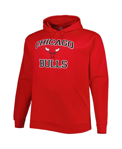 Profile Men's Red Chicago Bulls Big And Tall Heart And Soul Pullover Hoodie In Red