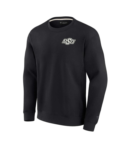 Fanatics Signature Unisex  Black Oklahoma State Cowboys Super Soft Pullover Crew Sweatshirt In Black