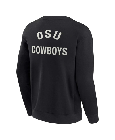Fanatics Signature Unisex  Black Oklahoma State Cowboys Super Soft Pullover Crew Sweatshirt In Black