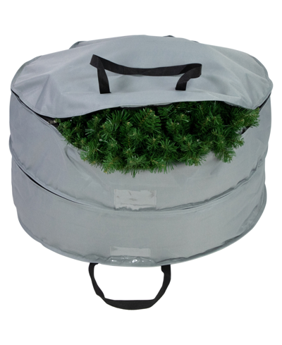 Shop Northlight 30" Multi-seasonal Double Wreath Storage Bag In Gray
