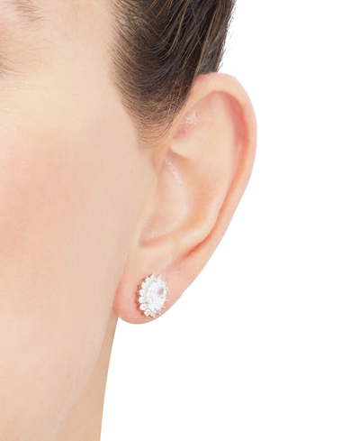 Shop Grown With Love Igi Certified Lab Grown Diamond Oval Halo Stud Earrings (2 Ct. T.w.) In 14k White Gold