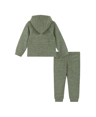 Shop Andy & Evan Toddler/child Boys Double Peached Color Blocked Sweat Set In Medium Green