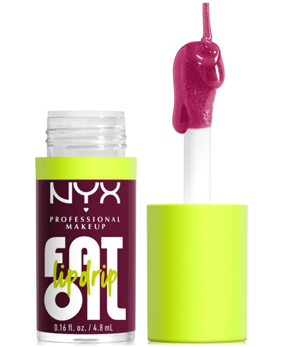Shop Nyx Professional Makeup Fat Oil Lip Drip, 0.16 Oz. In That's Chic (dark Pink)