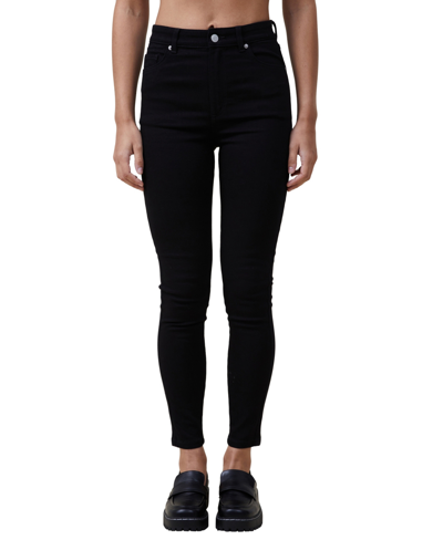 Shop Cotton On Women's High Rise Skinny Jeans In Black