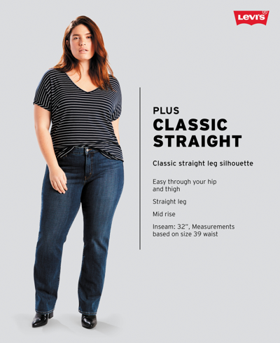 Levi's Trendy Plus Size Classic Straight Leg Jeans In Soft Black