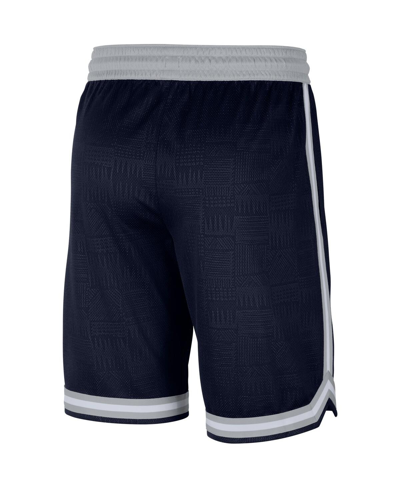 Shop Jordan Men's  Navy Georgetown Hoyas Replica Performance Basketball Shorts