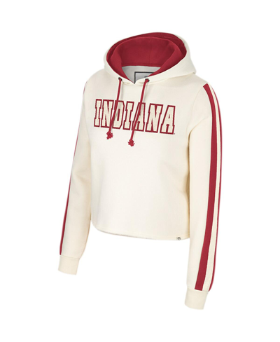 Shop Colosseum Women's  Cream Indiana Hoosiers Perfect Date Cropped Pullover Hoodie