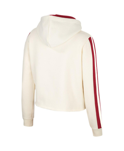 Shop Colosseum Women's  Cream Indiana Hoosiers Perfect Date Cropped Pullover Hoodie