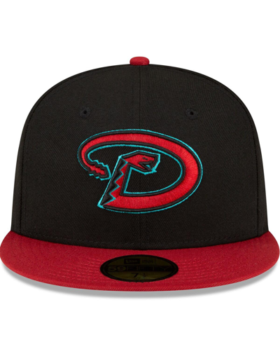 New Era Men's  Black, Red Arizona Diamondbacks Road Authentic Collection On-field 59fifty Fitted Hat In Black,red
