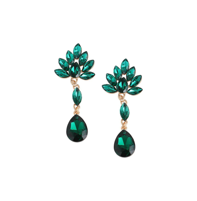 Shop Sohi Women's Green Flora Teardrop Earrings