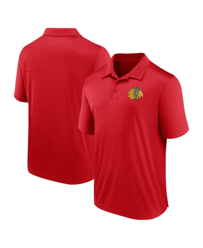 Fanatics Men's  Red Chicago Blackhawks Left Side Block Polo Shirt In Red