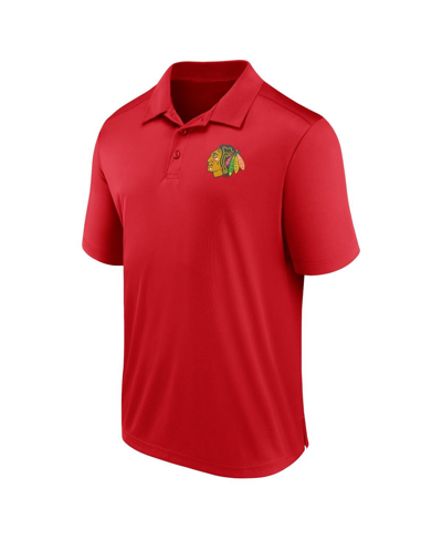 Fanatics Men's  Red Chicago Blackhawks Left Side Block Polo Shirt In Red