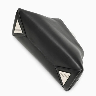 Shop Attico The  Black Leather Day Off Clutch Bag