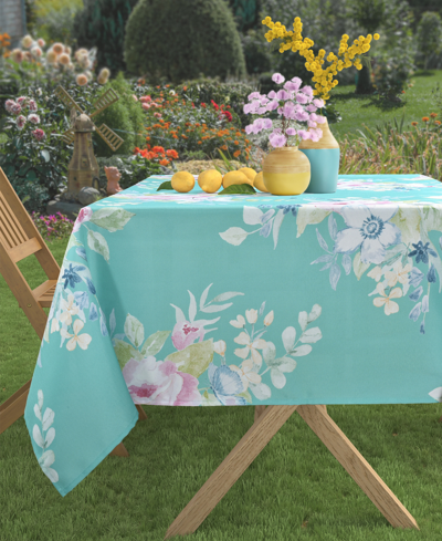 J Queen New York Esme Umbrella Tablecloth, 60" X 85" In Turquoise