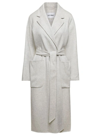 Shop Ivy & Oak 'celia' Grey Coat With Matching Belt In Wool