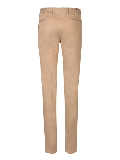 Shop Incotex Cotton-blend Trousers In Neutrals